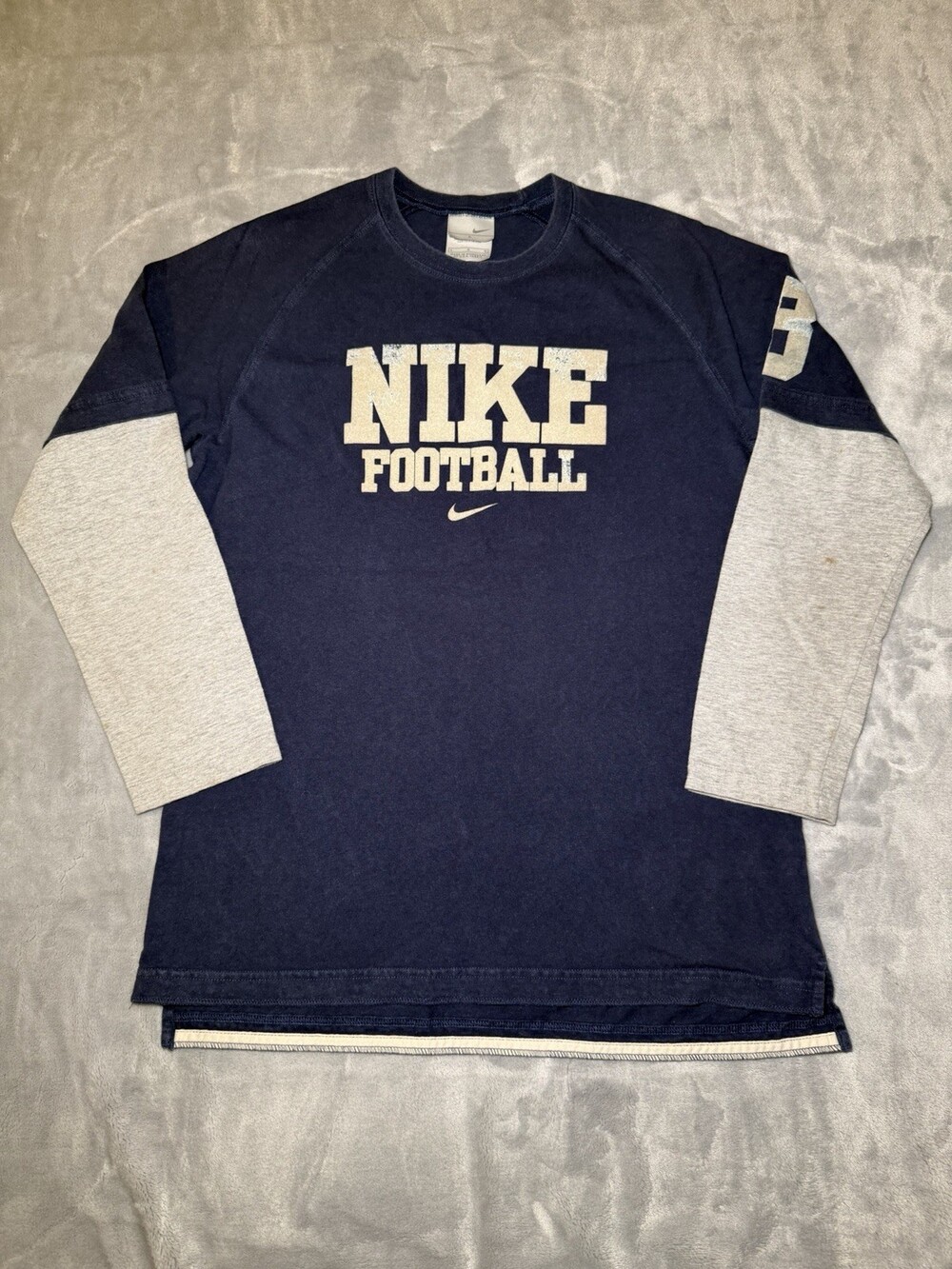 Vintage Nike Football Shirt Men’s Large Long Sleeve Y2K Sports Athletic Swoosh